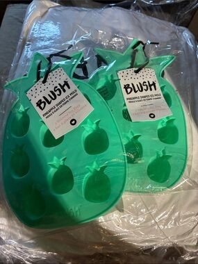 Blush Pineapple Silicone Ice Tray in Bright Green